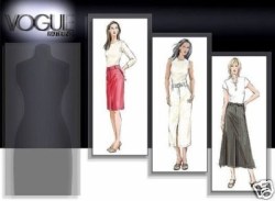 7857 VOGUE TAPER- FLARE SKIRT LENGTHS, BELT PATTERN 6-10, 12-16 UNCUT